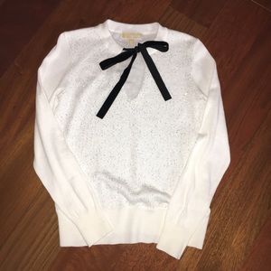 MK Velvet Tie Sequin Sweater 🖤